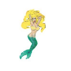 Decal Mermaid (Blonde) 1.53" x .80" (C467)