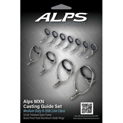 7'6"-6'6" Alps Polished Casting guide Kit / no top